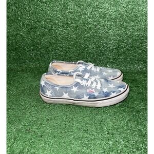 Vans Classic Shoes Women's Size 7 Light Blue Denim Stars AOP USA Casual Sneakers